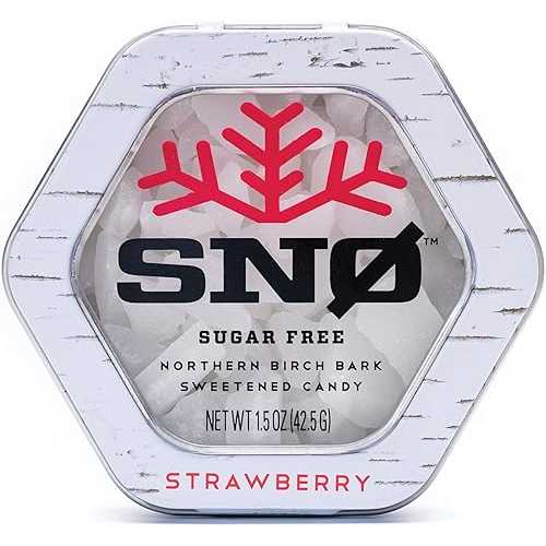SNØ Strawberry KETO Xylitol Candy Chips (1-Pack) - SN 1.5oz Tin -...