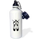 3dRose Cute ballet pointe shoes-Sports Water Bottle, 21oz , Multicolored