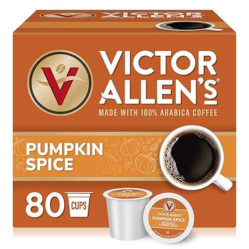 Victor Allen's Coffee Pumpkin Spice Flavored, Medium Roast, 80 Count, Single Serve Coffee Pods f..