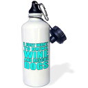 3dRose I Just Want to Drink Wine and Rescue Dogs Aqua Sports Water Bottle, 21 oz, White