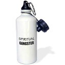 3dRose Spiritual Gangster Sports Water Bottle, 21 oz, White