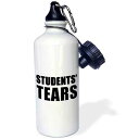 3dRose Students Tears Black Sports Water Bottle, 21 oz, White