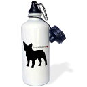 3dRose French Bulldog, Sports Water Bottle, 21 oz, Multicolor