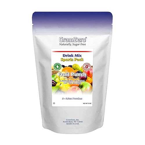 GramZero Fruit Punch Sugar Free Drink Mix Sports Pack, Great For Nutri...