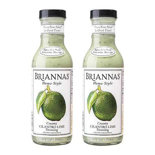BRIANNAS - Home Style Creamy Cilantro Lime Dressing Fine Salad Dressing made with Premium Ingredients - Gluten Free, Kosher, & Low Sugar - 12 oz. Bottles - 2 Pack