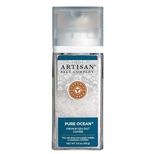 SaltWorks Pure Ocean Premium, Coarse, Artisan Grinder Jar, Sea Salt, 5.5 Oz