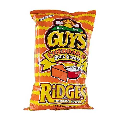 GUY'S Guys Cheddar & Sour Cream Ridges Healthy & Salty Snacks with a U...
