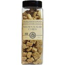 India Tree Brown Sugar Cubes, 1.1 Pound Jar, European Style Cane Sugar From Mauritius, Rough Cut Unrefined Brown Sugar