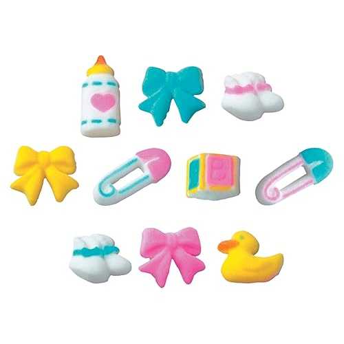 Oasis Supply Lucks Dec-Ons Decorations Molded Sugar/Cup-Cake Topper, Deluxe Baby Assortment, 3/4-1 1/4 Inch, 144 Count