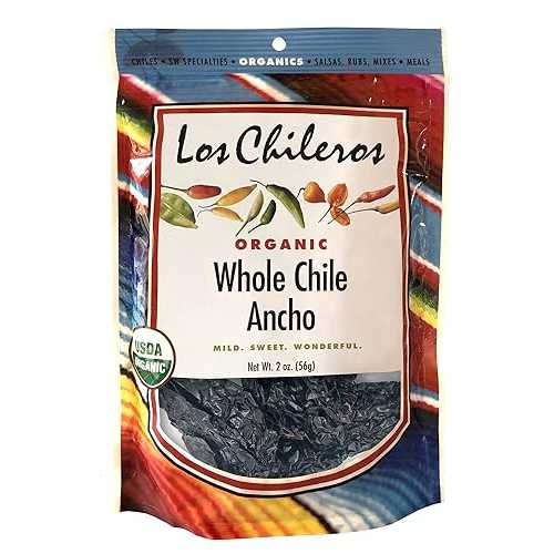 Los Chileros Chile Ancho Whole, 2 Ounce (Pack of 1) Los Chileros Chile Ancho Whole, 2 Ounce (Pack of 1)