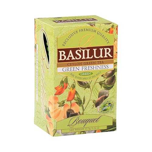 Х롼 ƥ ֡꡼ եåͥ20  ƥХå Basilur Tea Bouquet, Green F...