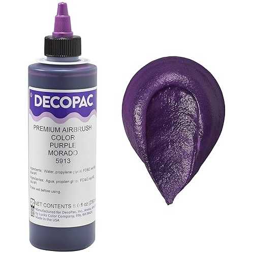 DecoPac Purple Food Coloring, 8 Fl Oz Airbrush Food Color, Edible Airbrush For Cake Decorating, Cookie Airbrush Coloring, Food Airbrush Kit Add-on, Airbrushes For Cake Decorating 8Fl Oz