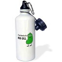 3dRose I'm Kind of a Big Dill Sports Water Bottle, 21 oz, White