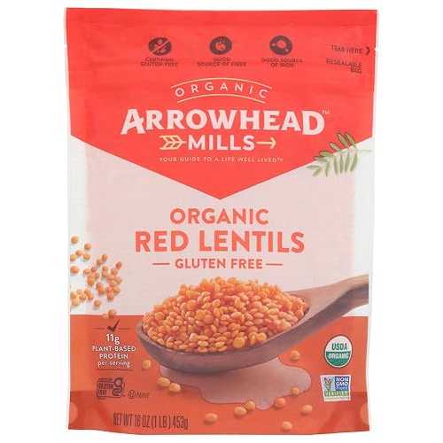 Arrowhead Mills, Organic Red Lentils, 16 oz (453