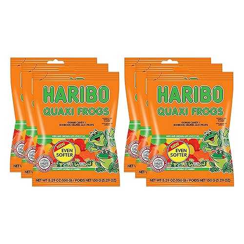 楽天GlomarketOnly Kosher Candy Haribo Quaxi Frogs, Kosher Certified, Share Size, 5.29 Oz Bag （Pack of 6）