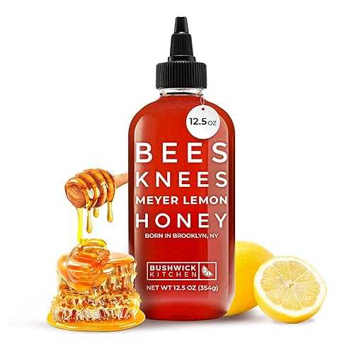 Bushwick Kitchen Bees Knees Meyer Lemon Honey, 12.5 oz, Pure Honey with Citrus, Gluten Free, Paleo Friendly Wildflower Natural Honey for Tea, Cooking, Food Gifts, Unique Gifts Bushwick Kitchen Bees Knees Meyer Lemon Honey, 12.5 oz, Pure Honey with Citrus, Gluten Free, Paleo Friendly Wildflower Natural Honey for Tea, Cooking, Food Gifts, Unique Gifts