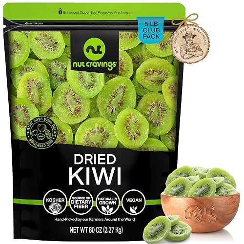 NUT CRAVINGS Dry Fruits - Sun Dried Kiwi Slices, (80oz - 5 LB, Bulk) P...