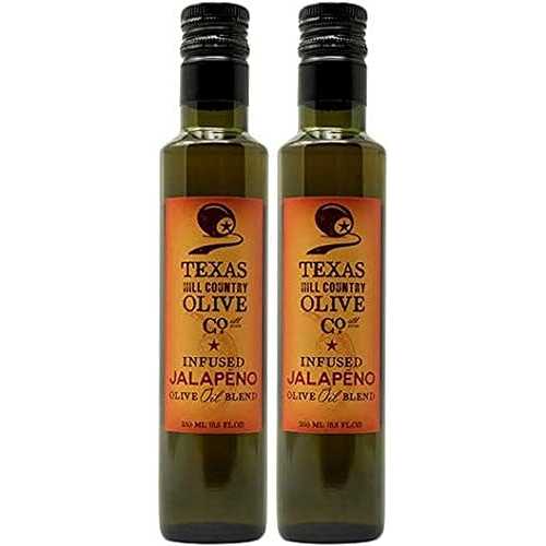 TEXAS HILL COUNTRY OLIVE CO. Texas Hill Country Olive Co Jalapeno Infused Olive Oil - Cold Pressed Gourmet EVOO Olive Oil - Great in Dressing Dipping Marinade - No Artificial Flavor or Added Sugar - Made in Texas (