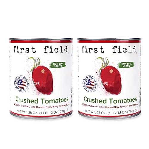 楽天GlomarketFirst Field Crushed Tomatoes 100％ Jersey Fresh Tomatoes by the NJDA Gluten Free 28 oz Pack of 2