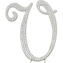 Sparkly Rhinestones Sparkly Rhinestone V Letter Cake Topper - 4.62