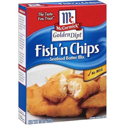 McCormick Golden Dipt Fish 'n Chips Seafood Batter Mix, 10 oz (Pack of 8) McCormick Golden Dipt Fish 'n Chips Seafood Batter Mix, 10 oz (Pack of 8)