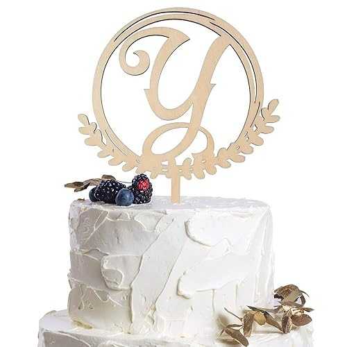 LINGTEER Personalized Inital Letter Y Wooden Cake Topper Perfect for Birthday Rustic Wedding Anniversary Keepsake Party Decoration LINGTEER Personalized Inital Letter Y Wooden Cake Topper Perfect for Birthday Rustic Wedding Anniversary Keepsake Party Decoration