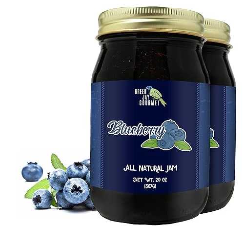 Green Jay Gourmet Blueberry Jam - All-Natural Fruit Jam with Blueberri...