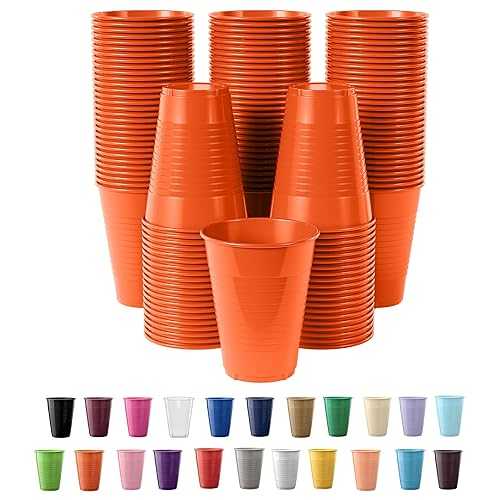 Exquisite 12 oz Orange Party Cups - 50 Pack Perfect for Parties, Durab...