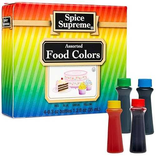 Spice Supreme Assorted Food Colors Red Blue Green Yellow (Pack of 6 Va...