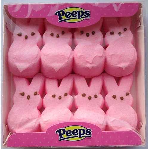ピンクのマシュマロ イースター バニーのぞき見 Peeps pink Marshmallow Easter Bunnys