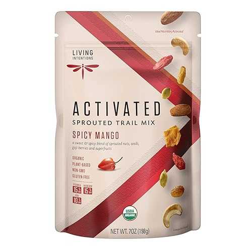 Living Intentions Organic Spicy Mango Trail Mix NonGMO Gluten Free Vegan Paleo Kosher 7 Ounce Unit
