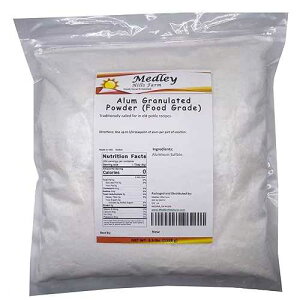 メドレー ヒルズ ファーム ミョウバン粒状粉末 (食品グレード) 3.5 ポンド Medley Hills Farm Alum Granulated Powder (Food Grade) 3.5 lbs.