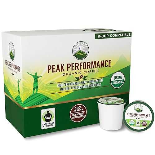 Peak Performance Organic Coffee Pods. Low Acid K-CUP Keurig Compatible...