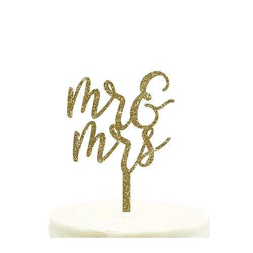 Andaz Press ウェディング アクリル ケーキ トッパー、ゴールドグリッター、Mr. & Mrs.、1 パック Andaz Press Wedding Acrylic Cake Toppers, Gold Glitter, Mr. & Mrs., 1-Pack