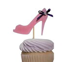 The Crafty Owl Various Designs of Sexy Pole Dancers/High Heels/Corset/Champagne Glasses/Bride & Groom Cupcake Toppers for Birthday/Bridal Shower/Wedding/New Year's Events/Party sets of 12 (Pink Heel)