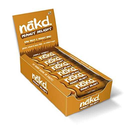 nākd. Nakd Bars, Peanut Raw Fruit and Nuts, Gluten Free, Vegan 18 Count