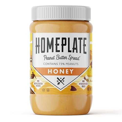 HomePlate Peanut Butter Honey Pure Peanut Made in the USA Perfect for PB&J sandwiches Non-GMO Naturally Gluten Free No Hydro Oils Natural Energy + 7g of Protein per Serving 1 -Pack 16 oz. Jar HomePlate Peanut Butter Honey Pure Peanut Made in the USA Perfect for PB&J sandwiches Non-GMO Naturally Gluten Free No Hydro Oils Natural Energy + 7g of Protein per Serving 1 -Pack 16 oz. Jar