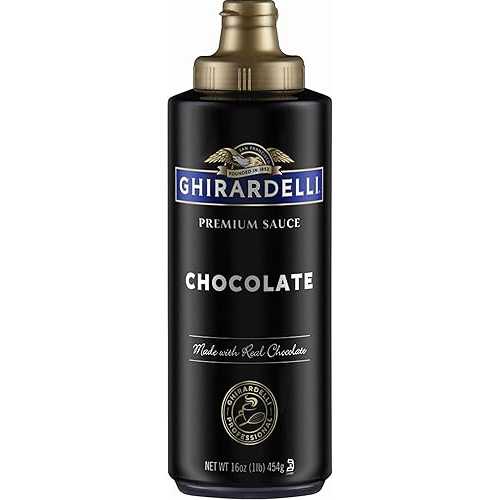 ギラデリ チョコレートソース ブラックラベル (16オンス スクイーズボトル) Ghirardelli Chocolate Sauce, Black Label (16oz Squeeze bottle)