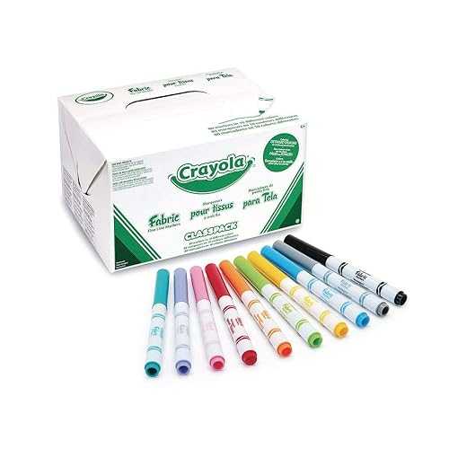 Crayola 588215 Fabric Marker Classpack, 10 Colors (Colors May Vary), 80 Markers Set,10