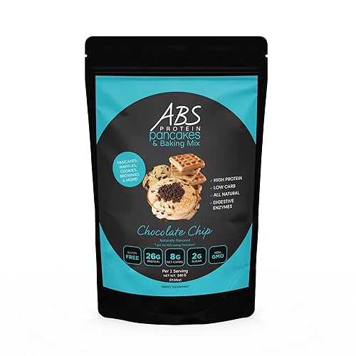 High Protein Pancake Mix ABS Protein Pancakes and Waffles Chocolate Chip Protein Powder Mix Gluten Free, Keto Friendly High Protein, Low Carb, Low Sugar 1 Pound Package ($2.50/Ounce)