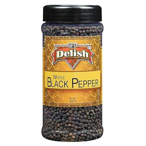γܥ7 It's Delish Whole Black Peppercorns, 7 oz Medium Jar