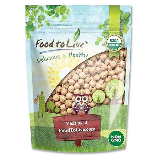 Food to Live Organic Garbanzo Beans, 5 Pounds Dried Chickpeas, Non-GMO, Kosher, Raw, Sproutable, Bulk