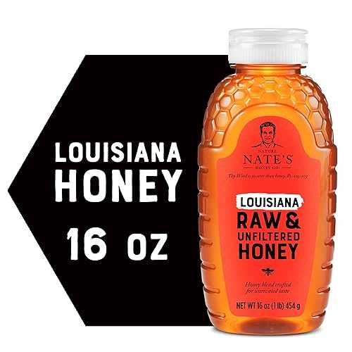 Nature Nate's Nate's Louisiana 100% Pure, Raw & Unfiltered Honey - 16 oz. Squeeze Bottle - All-natural Sweetener