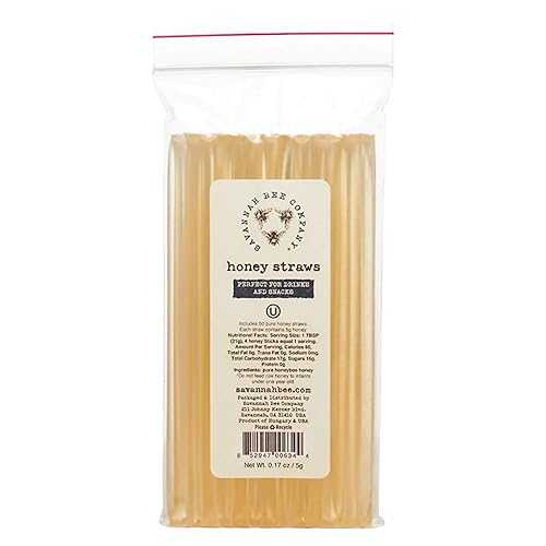 楽天GlomarketSavannah Bee Company Honey Straws - Pack of 50 - Pure and All Natural Honey Sticks Made in the USA