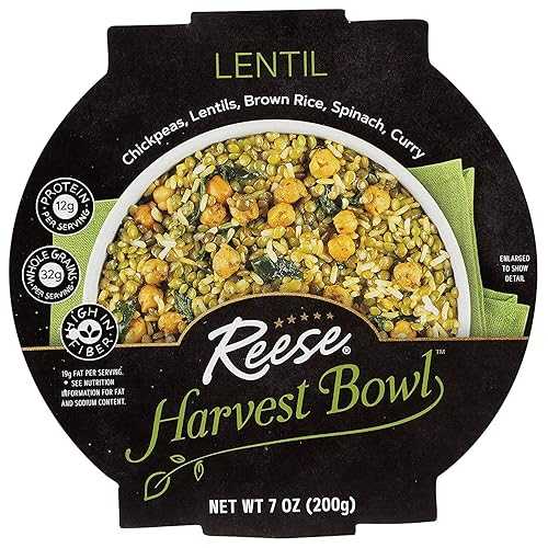 Reese Lentil Harvest Bowl Chickpeas, Brown Rice, Spinach High in Fiber...