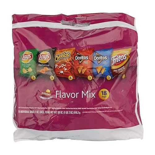 Frito Lay Snacks Flavor Mix Chips Variety Pack, Lay's,, Cheetos,, 1oz Bags (18 Pack)