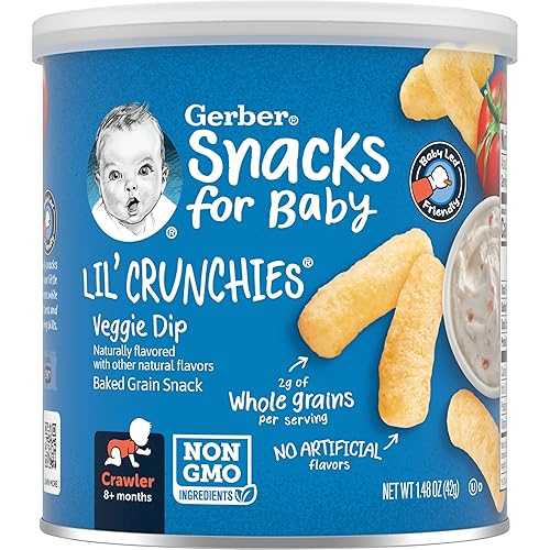 Gerber Snacks for Baby Lil Crunchies, Veggie Dip, 1.48 Ounce (Pack of 6)