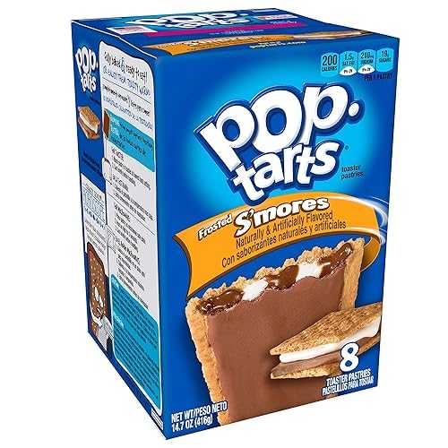 Kellogg's Pop-Tarts Frosted S'mores Toaster Pastries - Fun Breakfast for Kids, Bulk Size Pack of 12 Boxes (96 Count)