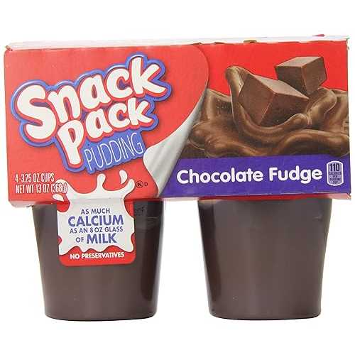 Hunt's Snack Pack Pudding ,Chocolate Fudge, 4 Count (Pack of 12)