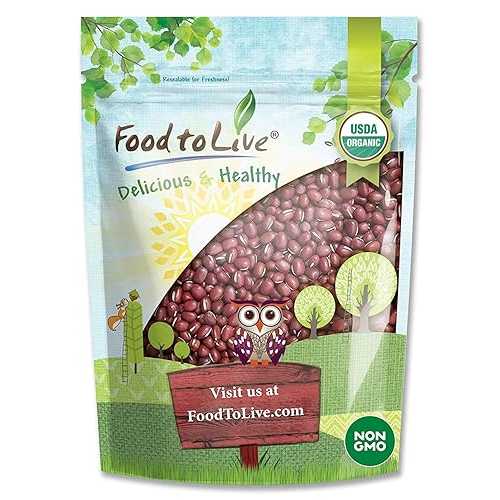 Food to Live Organic Adzuki Beans, 5 Pounds Non-GMO, Sproutable, Whole Raw Dried Azuki Beans (Red Mung Beans), Vegan, Kosher, Bulk Organic Beans. Food to Live Organic Adzuki Beans, 5 Pounds Non-GMO, Sproutable, Whole Raw Dried Azuki Beans (Red Mung Beans), Vegan, Kosher, Bulk Organic Beans.